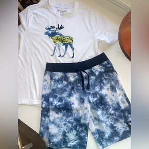 Boys Abercrombie kids pajama shorts and tee set